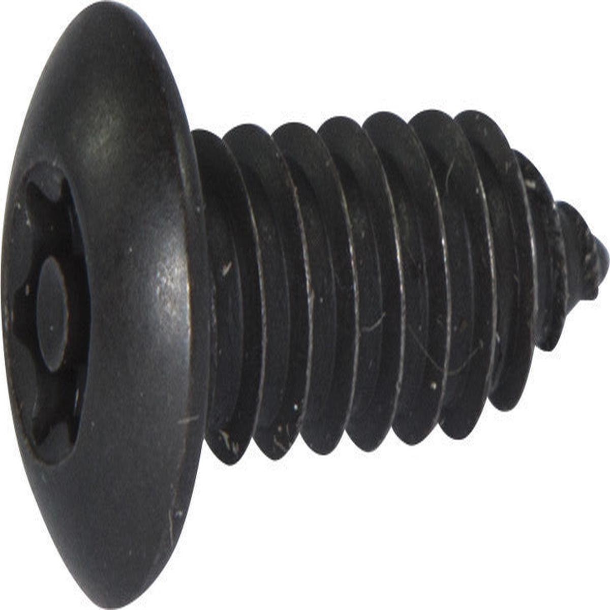 8 x 1 1/4 Tamper Resistant Torx Drive Button Head Sheet Metal Screw Steel Black (T-15)
