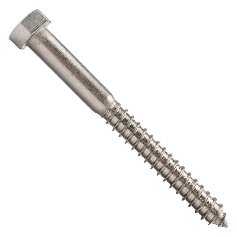 Conquest 1/2" x 5" Lag Bolt for Wood, Hex Head - 316 Stainless Steel, Qty. 100 - Carton
