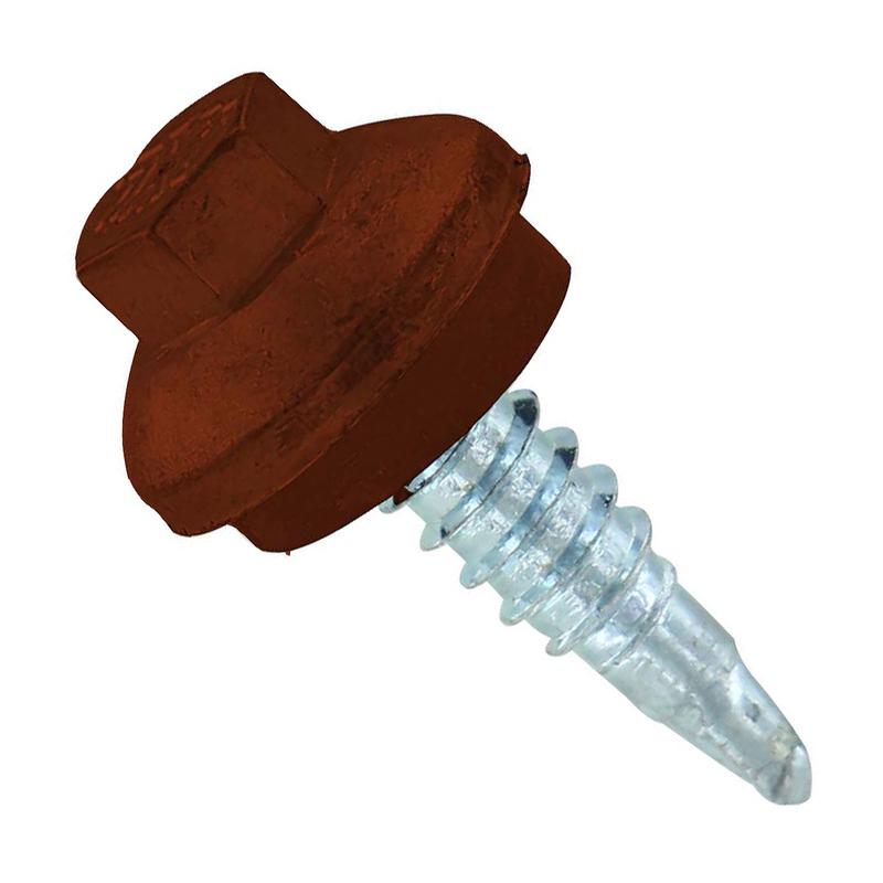 ST Fastening 1/4" x 7/8" Self-Drilling ZXL Steelbinder Metal Roofing Stitch Screw, Cupped Washer Head - Brown, Qty. 2,000 - Carton