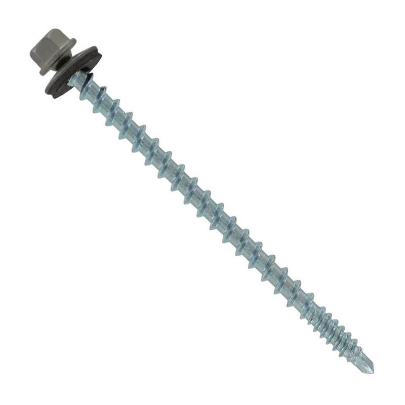 ST Fastening #10 x 3" Kwikseal Woodbinder Metal Roofing Screw - Ash Gray, Qty. 1,000 - Carton