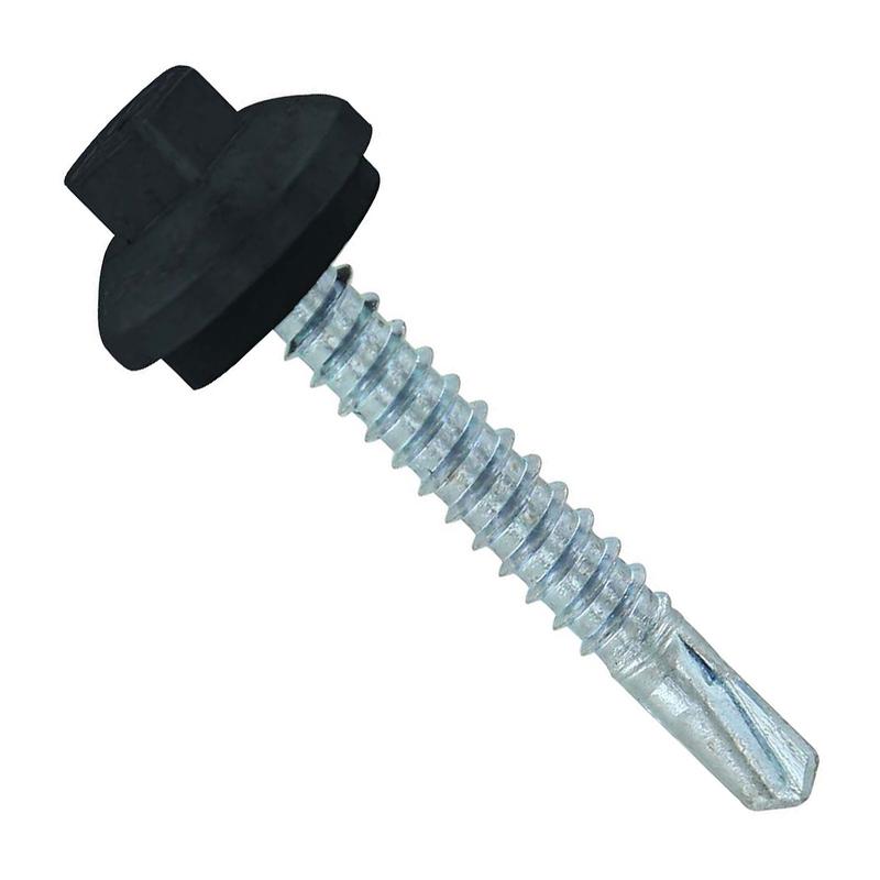 ST Fastening #12 x 1-1/2" Self-Drilling ZXL Steelbinder Metal Roofing Screw - Black, Qty. 2,000 - Carton