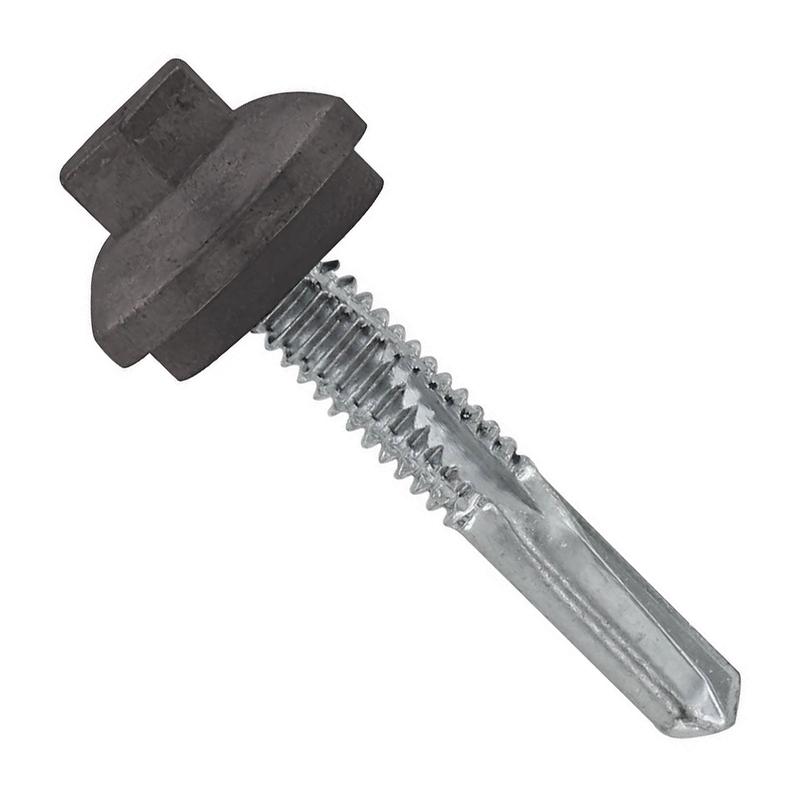 ST Fastening #12 x 1-1/4" Self-Drilling ZXL HG Steelbinder Metal Roofing Screw, Hex Cupped Washer Head - Charcoal Gray, Qty. 2,000 - Carton