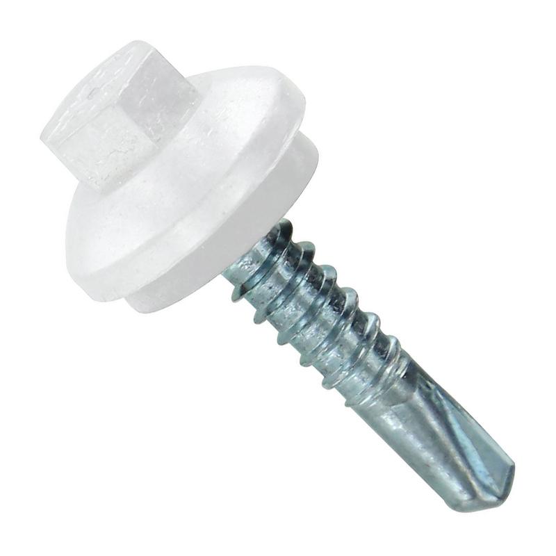 ST Fastening #12 x 1" Self-Drilling ZXL Steelbinder Metal Roofing Screw, Hex-Washer Head - Alamo White, Qty. 96,000 - Pallet