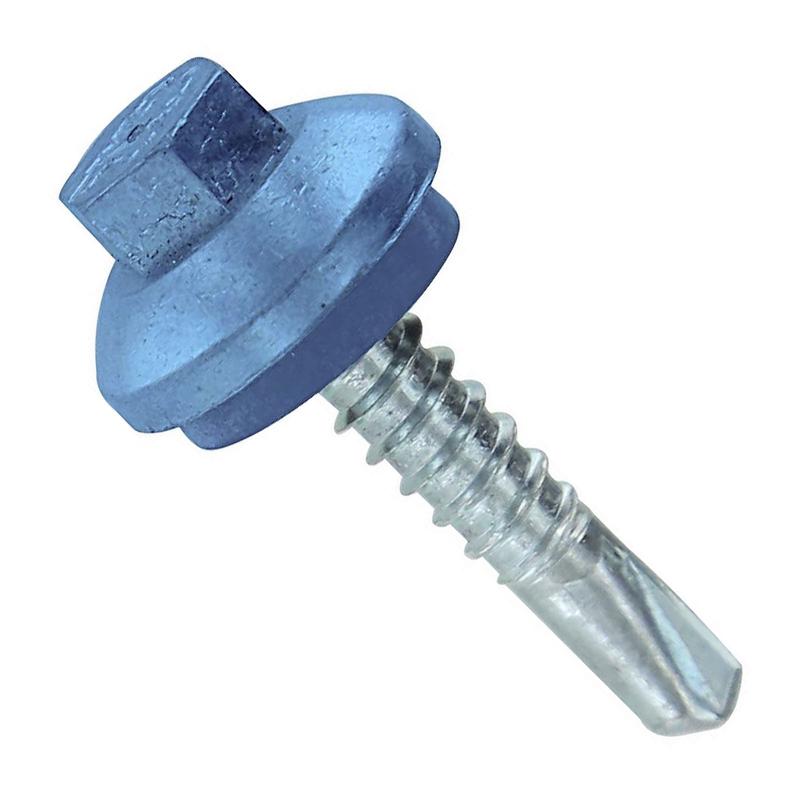 ST Fastening #12 x 1" Self-Drilling ZXL Steelbinder Metal Roofing Screw, Hex-Washer Head - Hawaiian Blue, Qty. 96,000 - Pallet