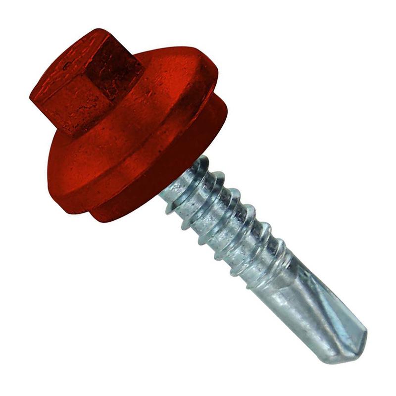 ST Fastening #12 x 1" Self-Drilling ZXL Steelbinder Metal Roofing Screw, Hex-Washer Head - Rustic Red, Qty. 96,000 - Pallet