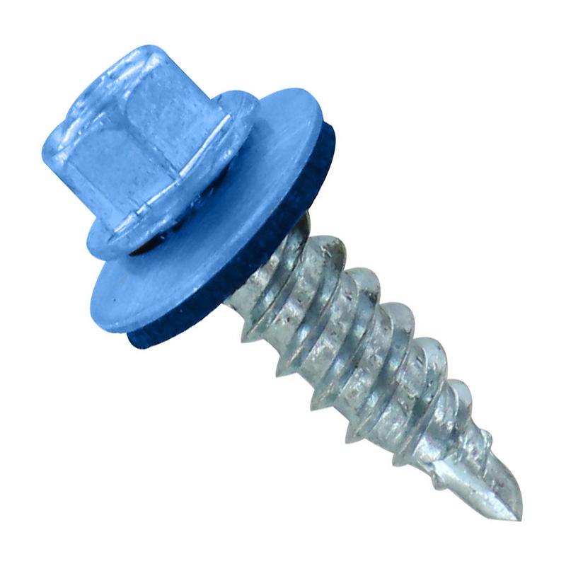 ST Fastening #12 x 3/4" Kwikseal Woodbinder Metal Roofing Stitch Screw - Gallery Blue, Qty. 2,500 - Carton