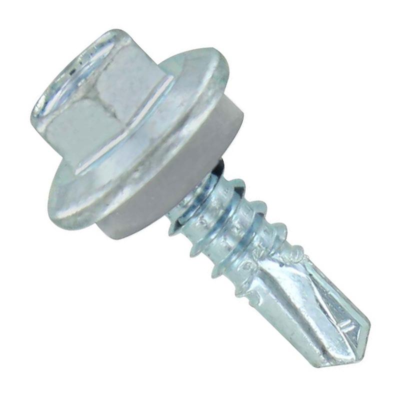 ST Fastening #12 X 3/4" Self-Drilling Maxx Steelbinder Metal Roofing Screw, Hex-Washer Head - Light Gray, Qty. 250