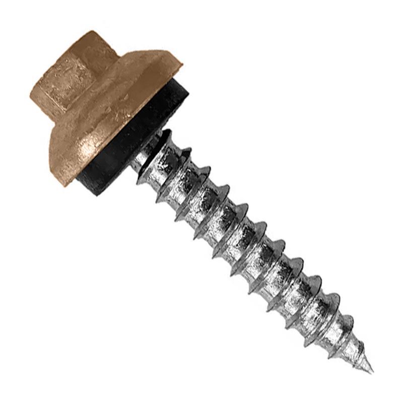 ST Fastening #14 X 1-1/2" ZXL Tapping Woodbinder Metal Roofing Screw - Tan, Pkg 250