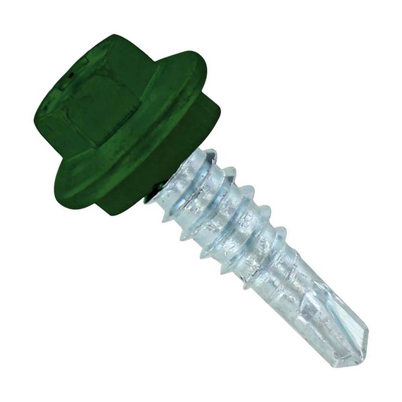 ST Fastening #14 X 7/8" Self-Drilling Maxx Steelbinder Metal Roofing Screw - Forest Green, Qty. 2,500 - Carton