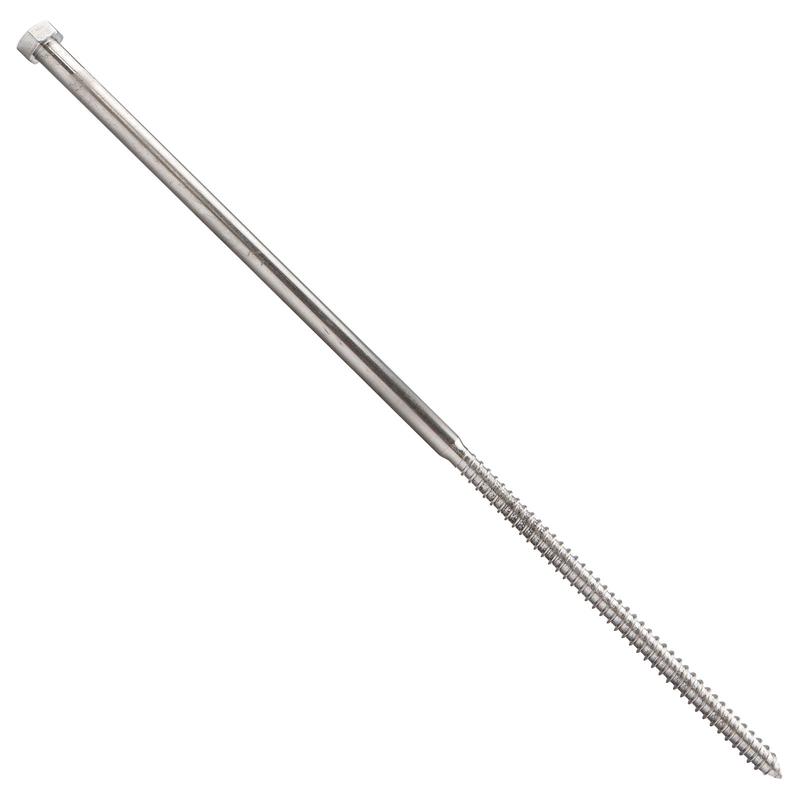 Conquest 3/8" x 14" Lag Bolt for Wood, Hex Head - 18-8 Stainless Steel, Qty. 50 - Carton
