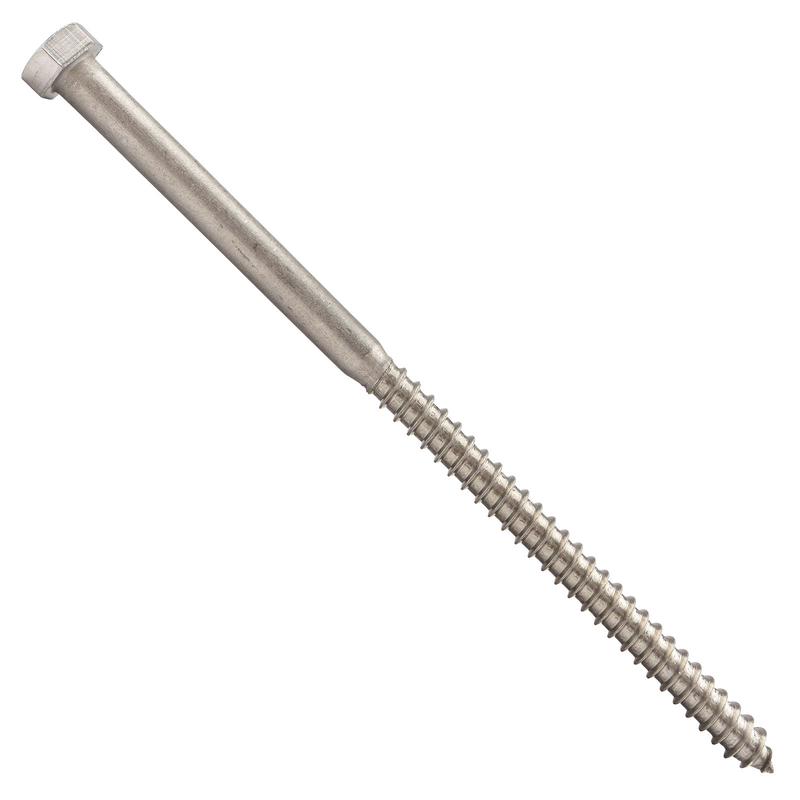 Conquest 3/8" x 7-1/2" Lag Bolt for Wood, Hex Head - 18-8 Stainless Steel, Qty. 125 - Carton