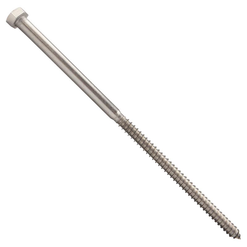 1/2" x 12" Conquest Hex Head Lag Bolt for Wood - 316 Stainless Steel