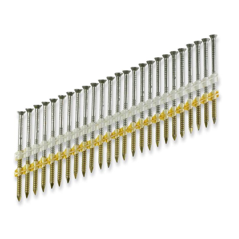 0.120 x 2-3/8" 20-22 Degree Casing Head, Ring-Shank Nail - Tan - 1000 pkg
