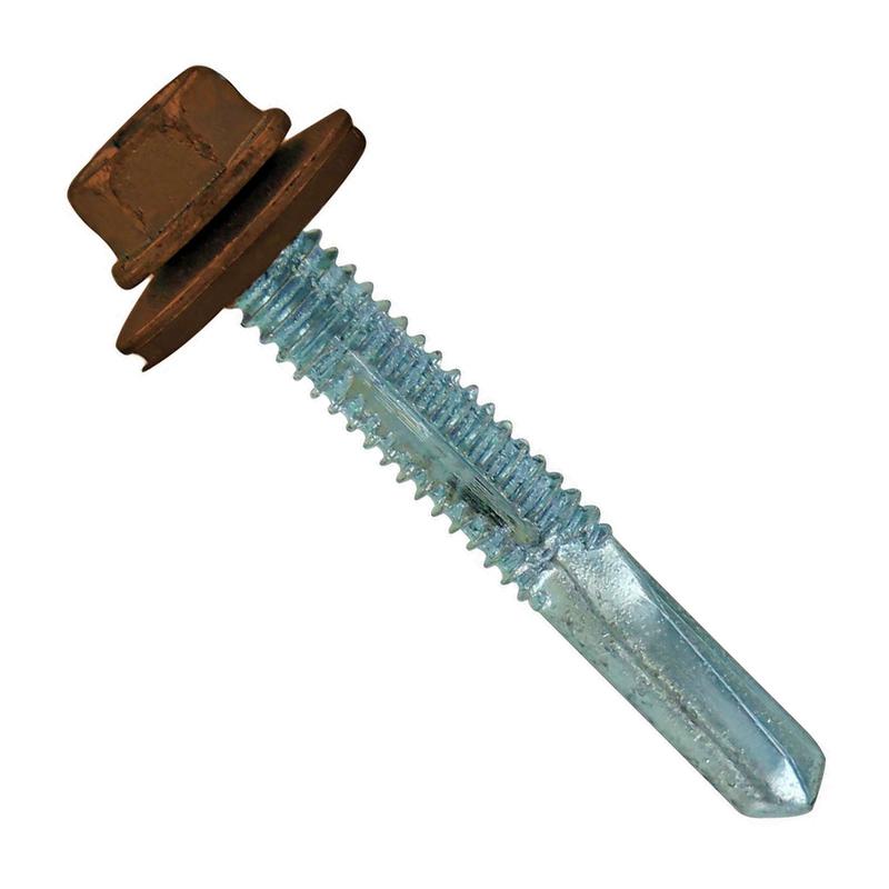 ST Fastening #12 x 1-1/2" Self-Drilling HG Steelbinder Metal Roofing Screw, Hex-Washer Head - Brown, Qty. 96,000 - Pallet