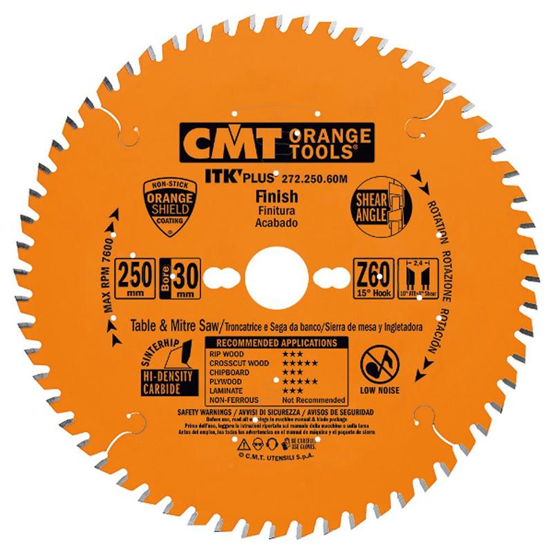 CMT ITK Plus Crosscut Blade - 250mm - 60 Tooth