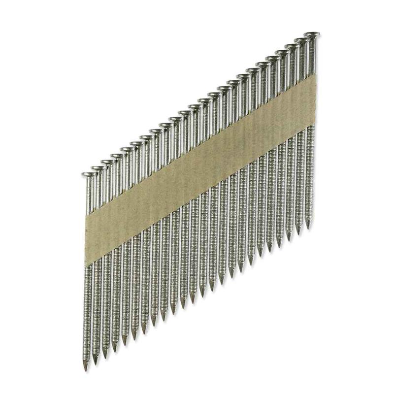 .113" x 2-3/8" 31-34 Degree Paper Ring Shank Nail - 304 Stainless Steel, Pkg 1000