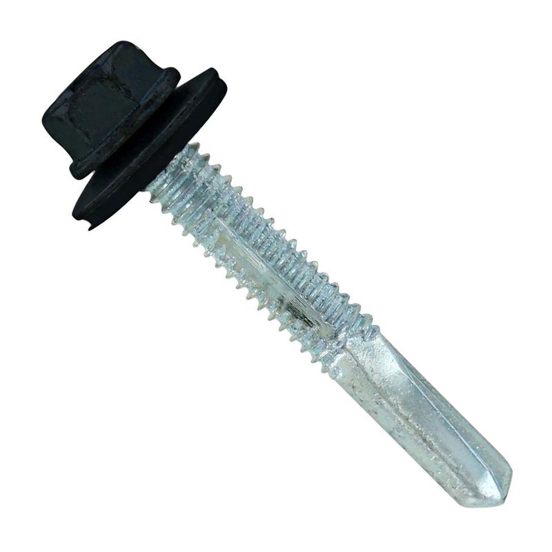 ST Fastening #12 x 1-1/2" Self-Drilling HG Steelbinder Metal Roofing Screw, Hex-Washer Head - Black, Qty. 96,000 - Pallet