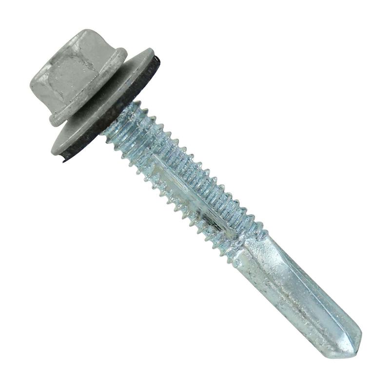 ST Fastening #12 x 1-1/2" Self-Drilling HG Steelbinder Metal Roofing Screw, Hex-Washer Head - Ash Gray, Qty. 2,000 - Carton