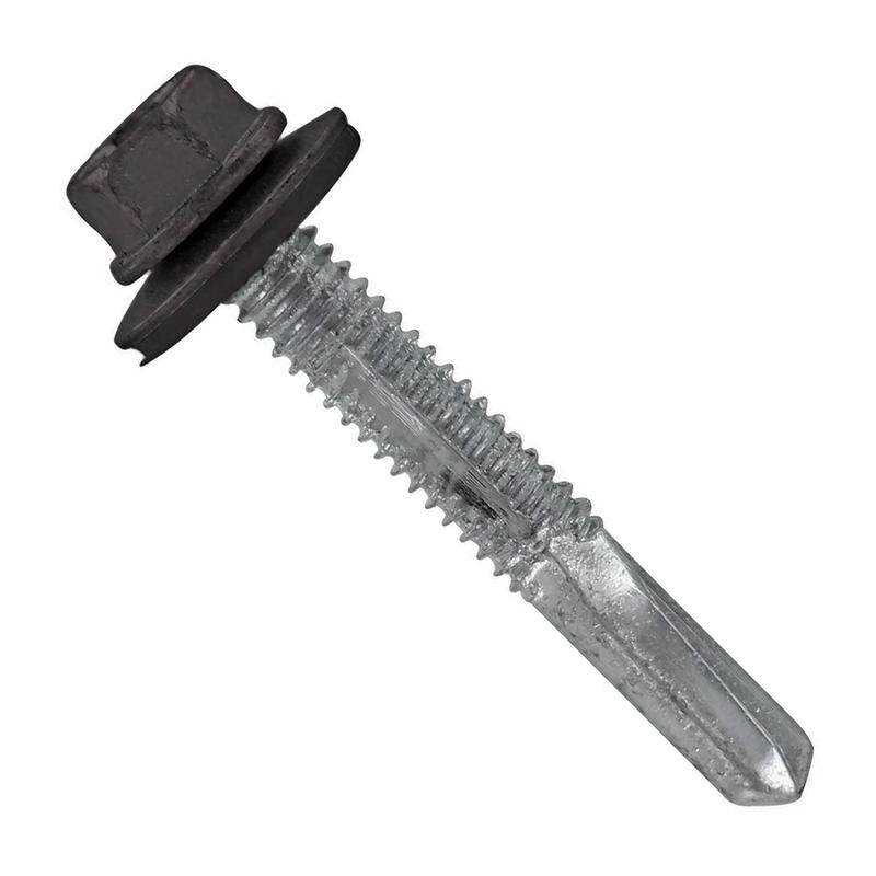 ST Fastening #12 x 1-1/2" Self-Drilling HG Steelbinder Metal Roofing Screw, Hex-Washer Head - Charcoal Gray, Qty. 96,000 - Pallet